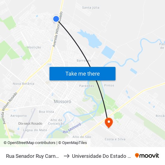 Rua Senador Ruy Carneiro, 18-48 - Redenção to Universidade Do Estado Do Rio Grande Do Norte map