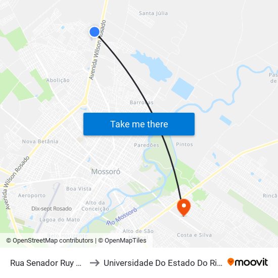 Rua Senador Ruy Carneiro, 271 to Universidade Do Estado Do Rio Grande Do Norte map