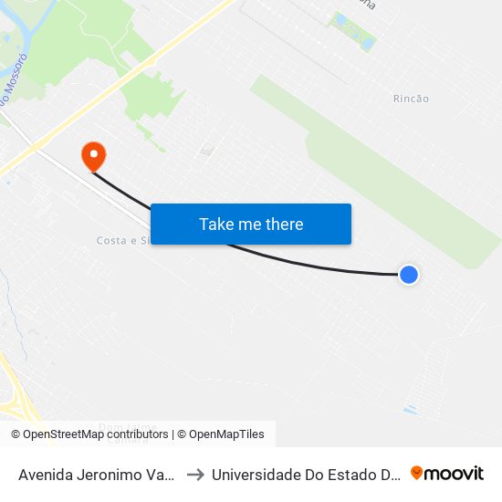 Avenida Jeronimo Van Rosado Neto, 237 to Universidade Do Estado Do Rio Grande Do Norte map