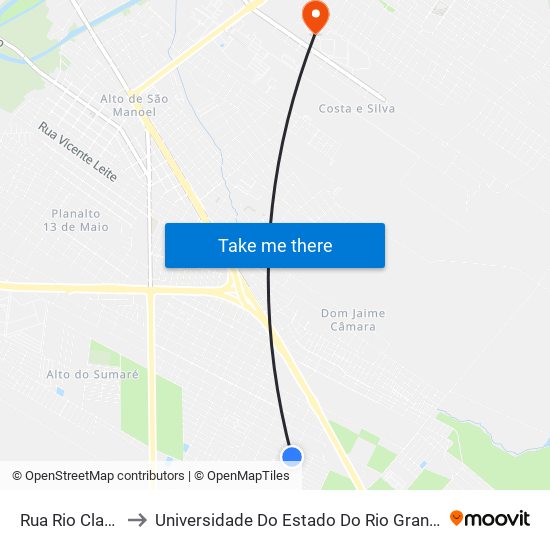 Rua Rio Claro, 31 to Universidade Do Estado Do Rio Grande Do Norte map