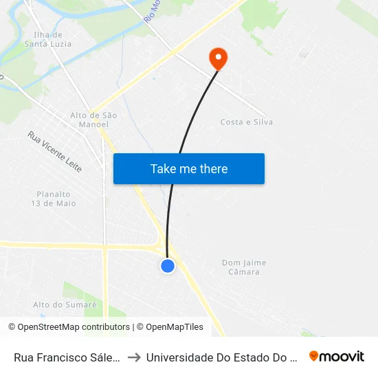 Rua Francisco Sáles Bezerra, 225 to Universidade Do Estado Do Rio Grande Do Norte map