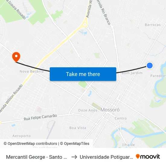 Mercantil George - Santo Antônio to Universidade Potiguar (Unp) map