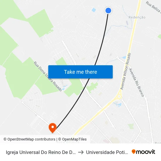 Igreja Universal Do Reino De Deus - Redenção to Universidade Potiguar (Unp) map
