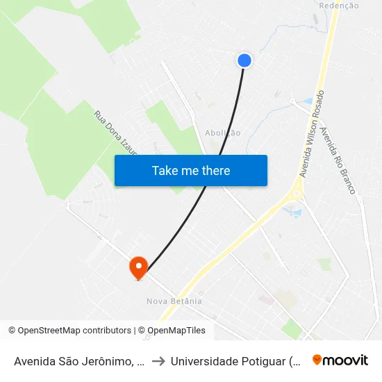 Avenida São Jerônimo, 522 to Universidade Potiguar (Unp) map