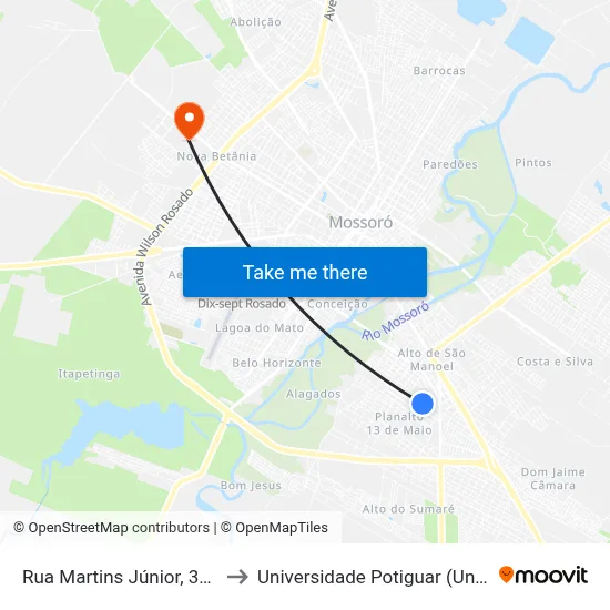 Rua Martins Júnior, 346 to Universidade Potiguar (Unp) map