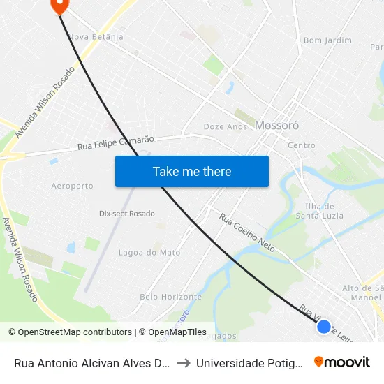 Rua Antonio Alcivan Alves Da Silva, 527 to Universidade Potiguar (Unp) map