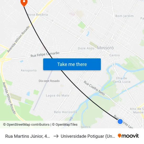 Rua Martins Júnior, 472 to Universidade Potiguar (Unp) map