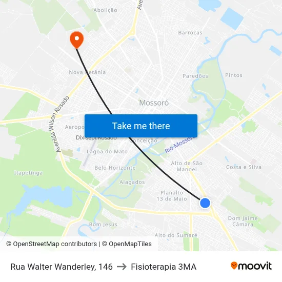 Rua Walter Wanderley, 146 to Fisioterapia 3MA map