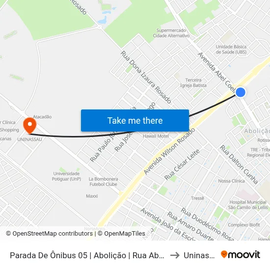 Parada De Ônibus 05 | Abolição | Rua Abel Coelho to Uninassau map