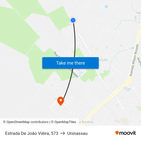 Estrada De João Viêira, 573 to Uninassau map