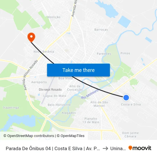 Parada De Ônibus 04 | Costa E Silva | Av. Prof. Antônio Campos to Uninassau map