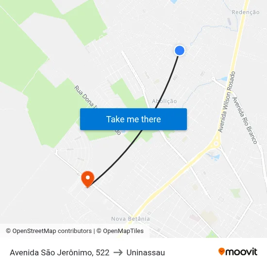 Avenida São Jerônimo, 522 to Uninassau map