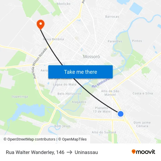 Rua Walter Wanderley, 146 to Uninassau map