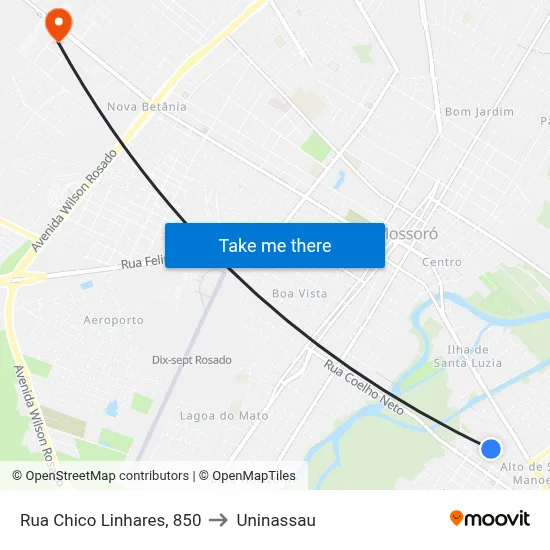 Rua Chico Linhares, 850 to Uninassau map