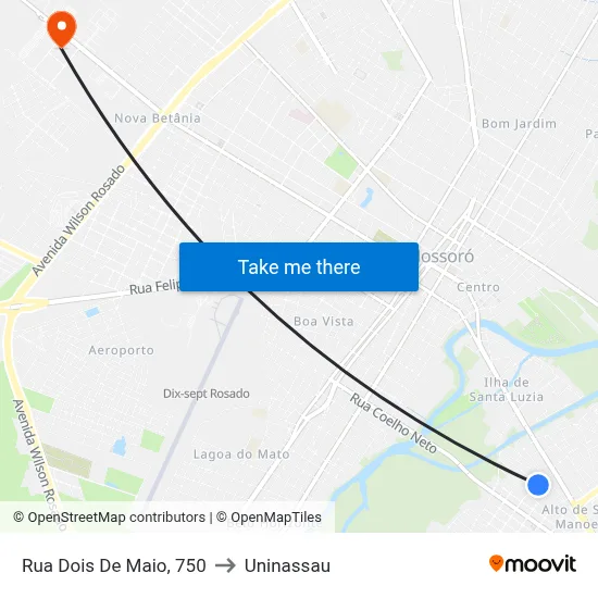 Rua Dois De Maio, 750 to Uninassau map