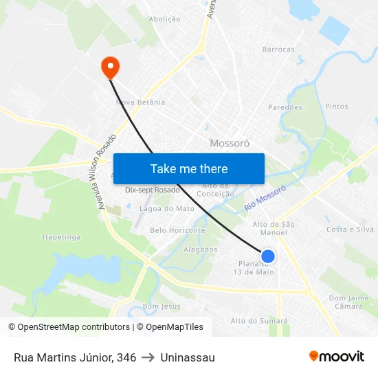 Rua Martins Júnior, 346 to Uninassau map