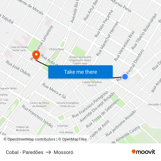 Cobal - Paredões to Mossoró map