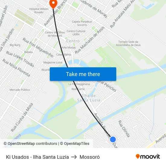 Ki Usados - Ilha Santa Luzia to Mossoró map