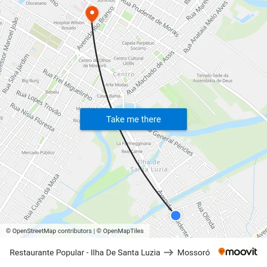 Restaurante Popular - Ilha De Santa Luzia to Mossoró map