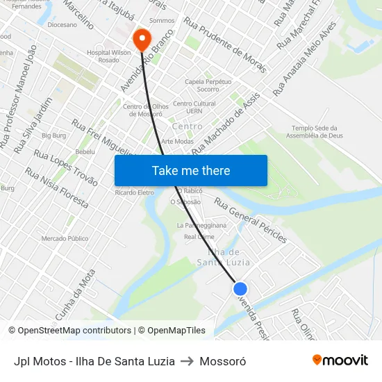 Jpl Motos - Ilha De Santa Luzia to Mossoró map