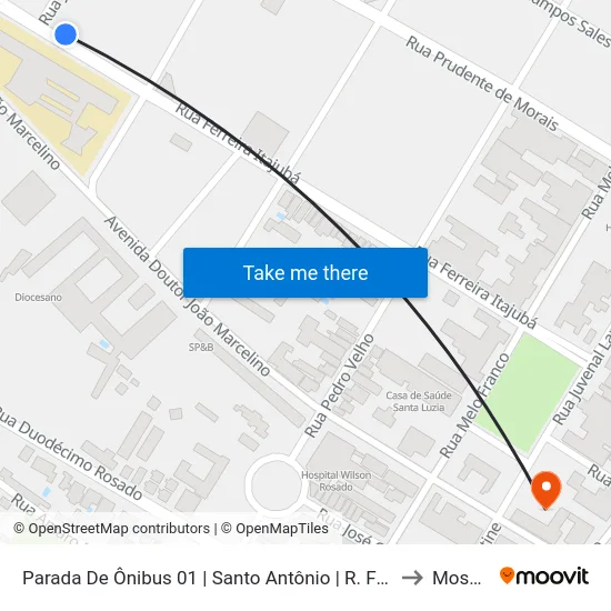 Parada De Ônibus 01 | Santo Antônio | R. Ferreira Itajubá to Mossoró map