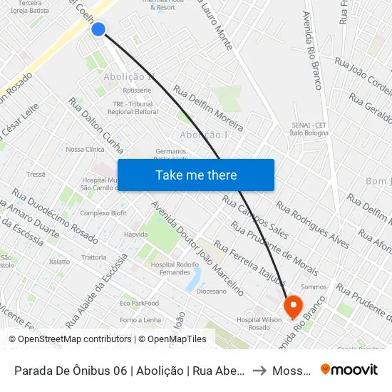 Parada De Ônibus 06 | Abolição | Rua Abel Coelho to Mossoró map