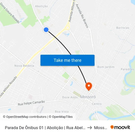 Parada De Ônibus 01 | Abolição | Rua Abel Coelho to Mossoró map