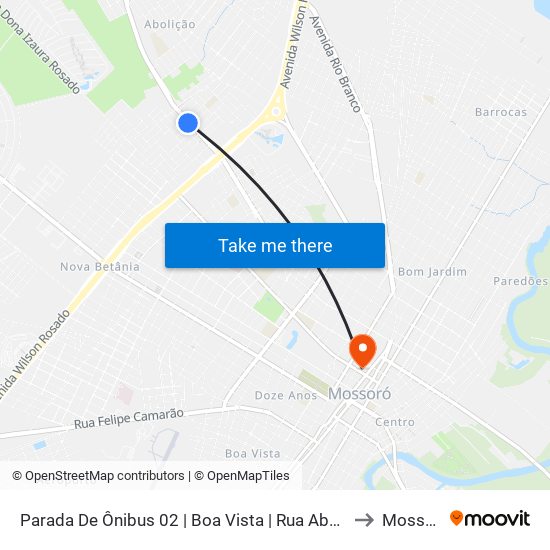 Parada De Ônibus 02 | Boa Vista | Rua Abel Coelho to Mossoró map