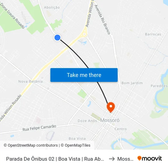 Parada De Ônibus 02 | Boa Vista | Rua Abel Coelho to Mossoró map