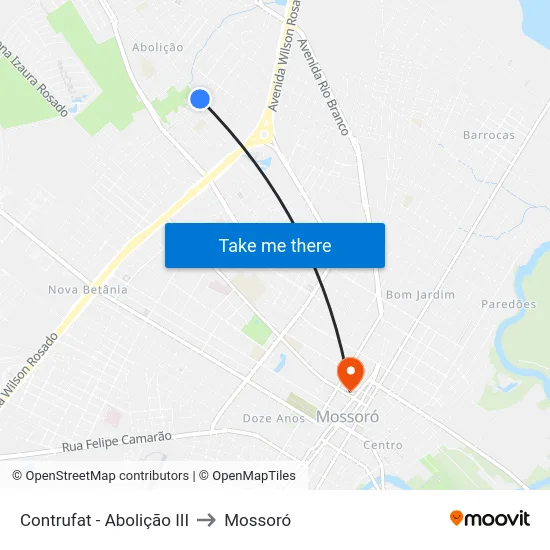 Contrufat - Abolição III to Mossoró map