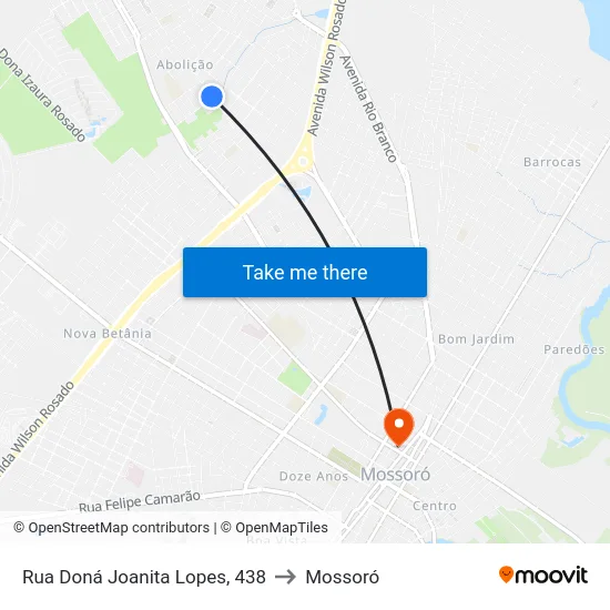 Rua Doná Joanita Lopes, 438 to Mossoró map