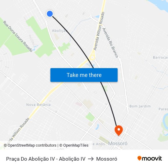 Praça Do Abolição IV - Abolição IV to Mossoró map