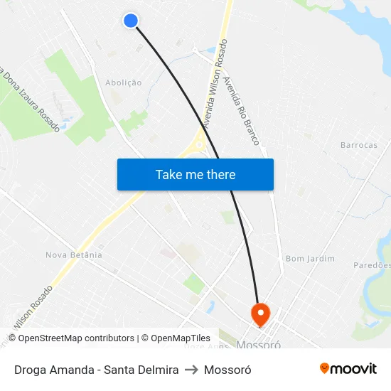 Droga Amanda - Santa Delmira to Mossoró map