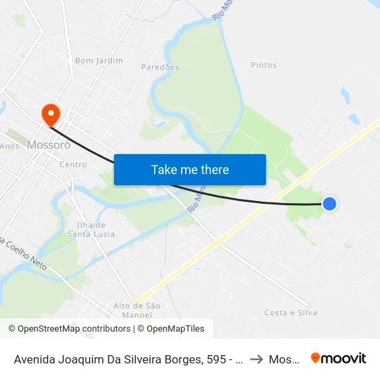 Avenida Joaquim Da Silveira Borges, 595 - Vingt Rosado to Mossoró map