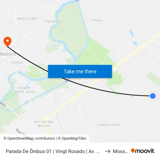 Parada De Ônibus 01 | Vingt Rosado | Av. Dr. Epitácio C. to Mossoró map