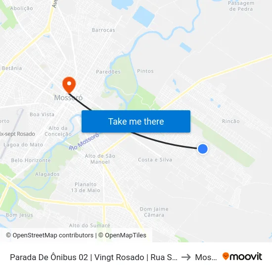 Parada De Ônibus 02 | Vingt Rosado | Rua Senador Duarte Filho to Mossoró map