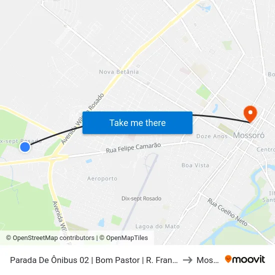 Parada De Ônibus 02 | Bom Pastor | R. Francisca Da N. Gurgel to Mossoró map