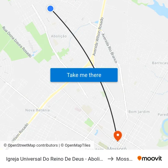 Igreja Universal Do Reino De Deus - Abolição IV to Mossoró map