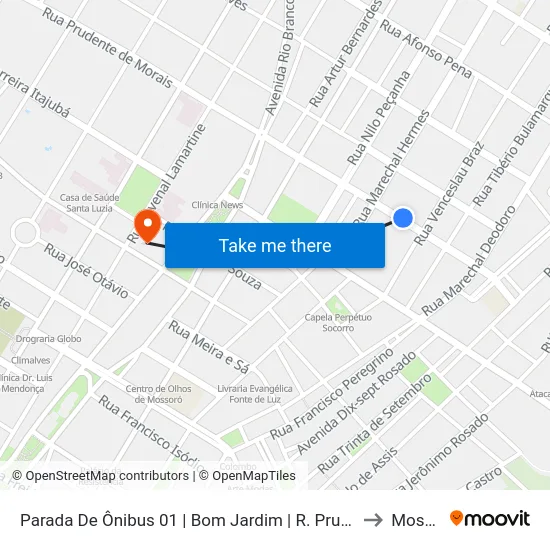 Parada De Ônibus 01 | Bom Jardim | R. Prudente De Morais to Mossoró map