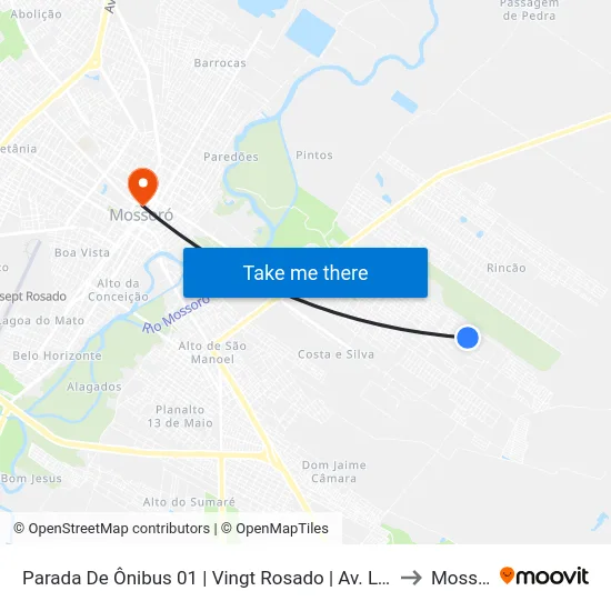 Parada De Ônibus 01 | Vingt Rosado | Av. Luiz Marques to Mossoró map