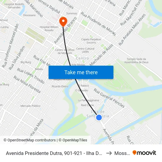 Avenida Presidente Dutra, 901-921 - Ilha De Santa Luzia to Mossoró map