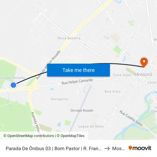 Parada De Ônibus 03 | Bom Pastor | R. Francisca Da N. Gurgel to Mossoró map