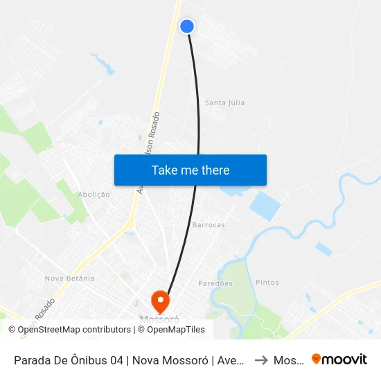 Parada De Ônibus 04 | Nova Mossoró | Avenida Dos Automóveis to Mossoró map