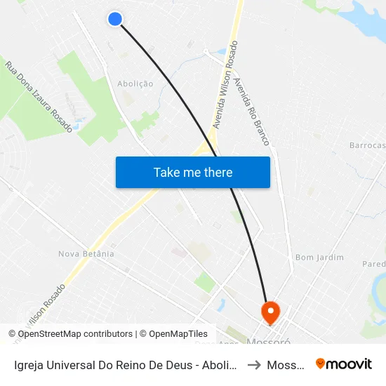 Igreja Universal Do Reino De Deus - Abolição IV to Mossoró map