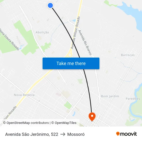 Avenida São Jerônimo, 522 to Mossoró map