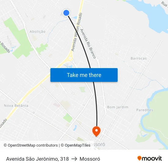 Avenida São Jerônimo, 318 to Mossoró map