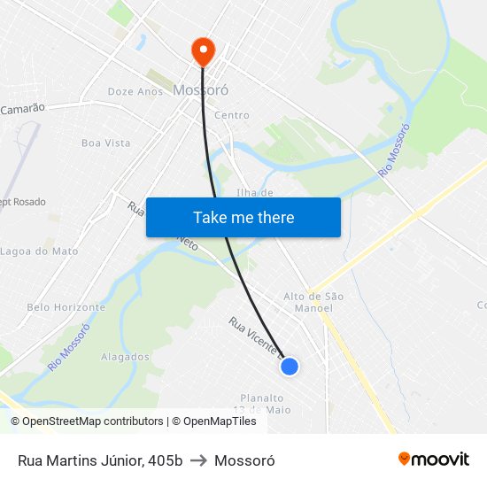 Rua Martins Júnior, 405b to Mossoró map