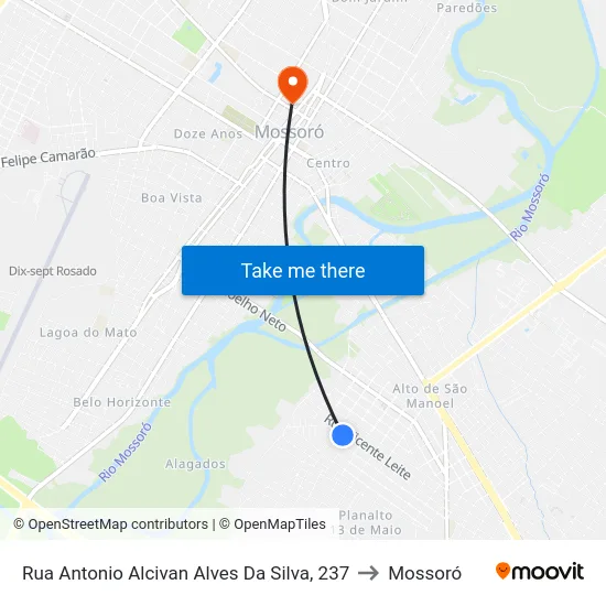 Rua Antonio Alcivan Alves Da Silva, 237 to Mossoró map