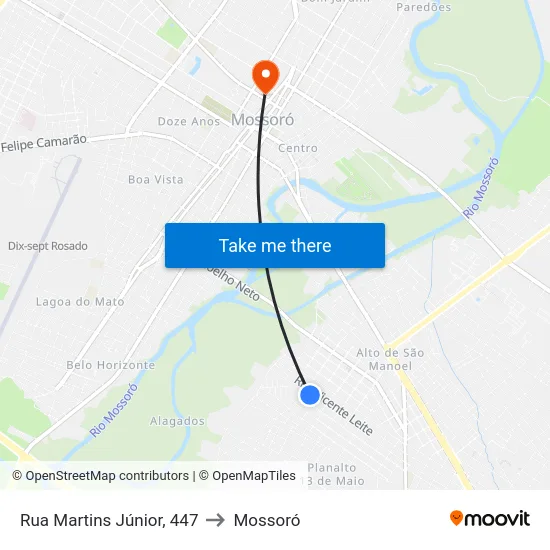 Rua Martins Júnior, 447 to Mossoró map
