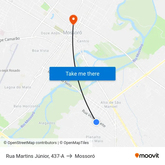 Rua Martins Júnior, 437-A to Mossoró map